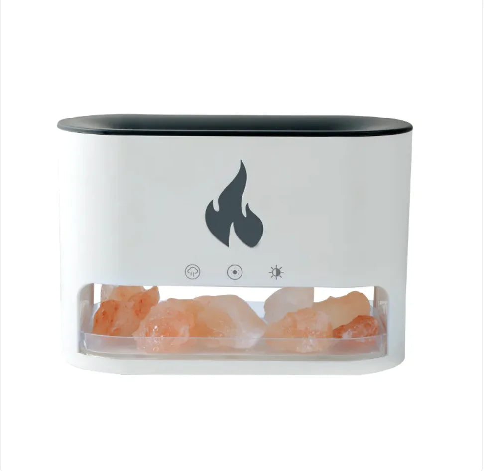 Flame Humidifier with Aromatherapy &amp; Crystal Salt Lamp