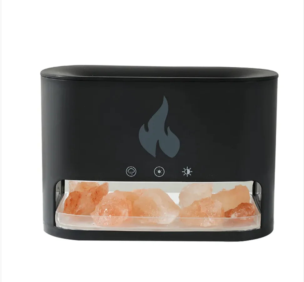 Flame Humidifier with Aromatherapy &amp; Crystal Salt Lamp